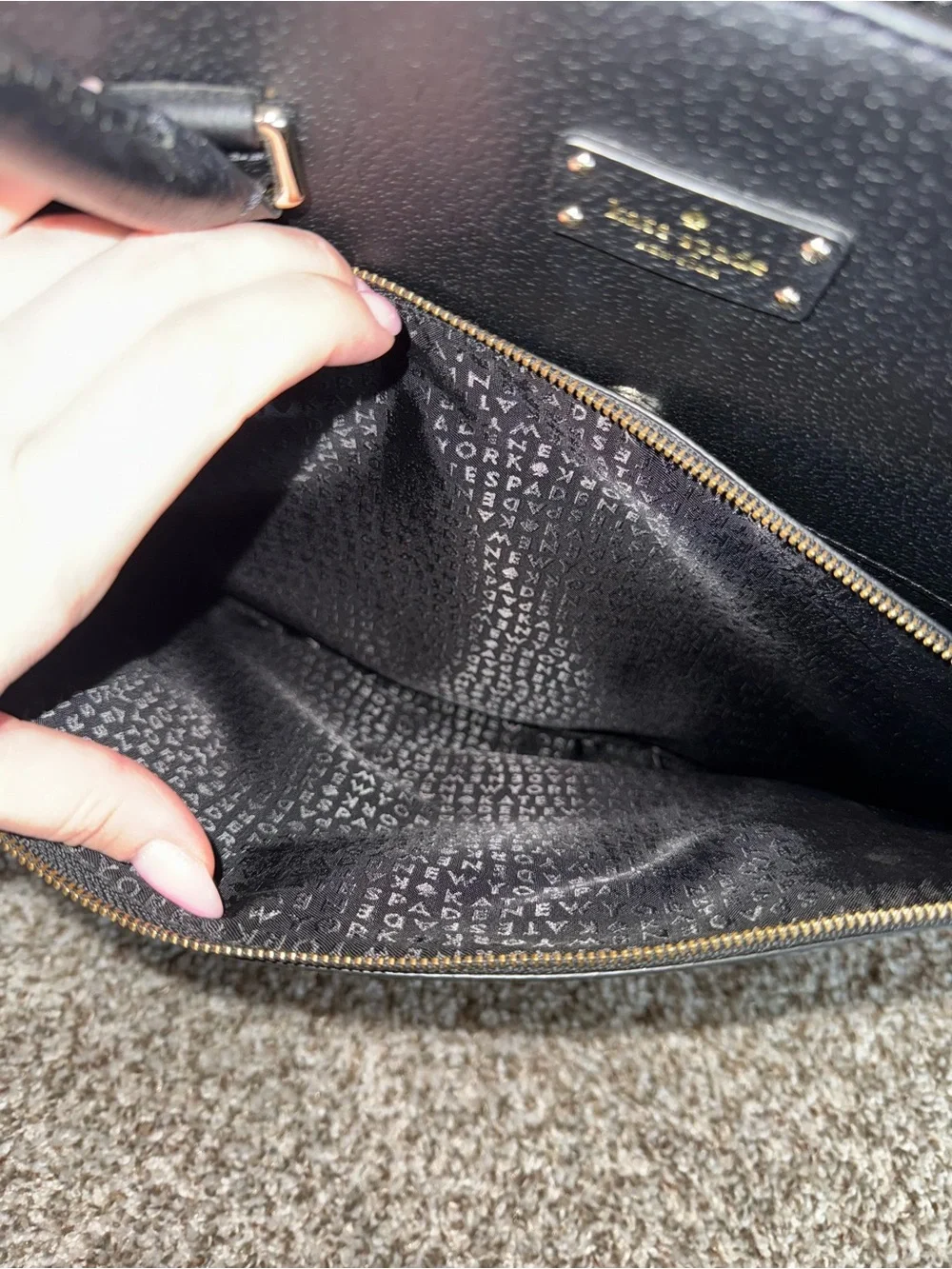 Kate Spade Black Structured Leather Tote